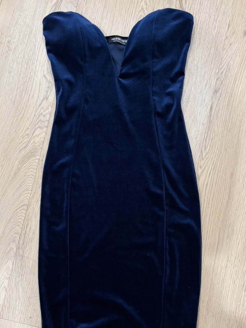 Fashion Nova Women's Navy and Blue Dress